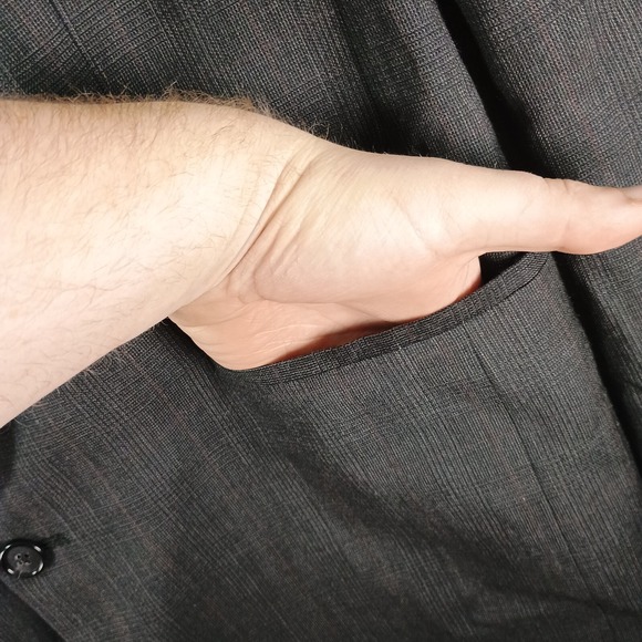 Hart Schaffner Marx Blazer Men 48L 100% Virgin Wool Black Pocket Softly Tailored - Picture 5 of 14